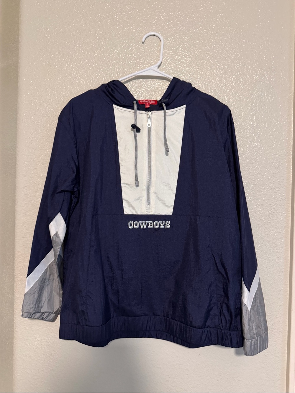 Mitchell & Ness Navy and Gray Cowboys Hooded Pullover